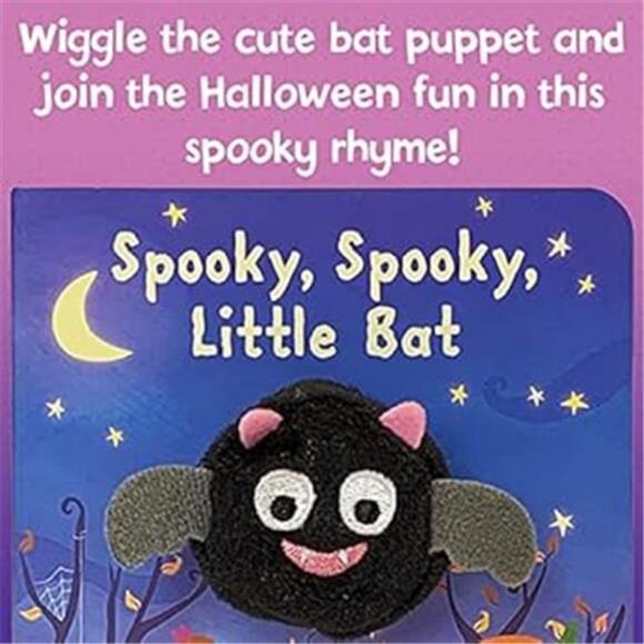 Spooky, Spooky, Little Bat Finger Puppet Halloween Board Book Ages 0-4 - Picture 6 of 7